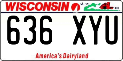 WI license plate 636XYU