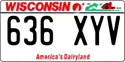 WI license plate 636XYV