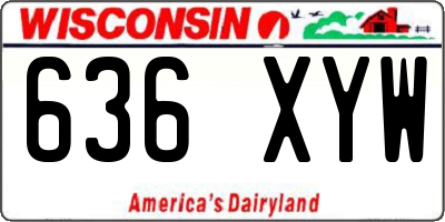 WI license plate 636XYW