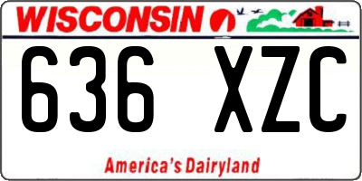 WI license plate 636XZC
