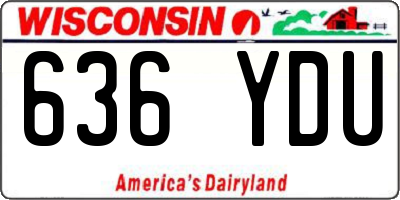 WI license plate 636YDU
