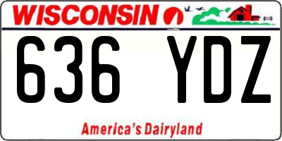 WI license plate 636YDZ