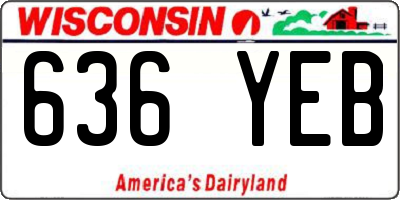 WI license plate 636YEB