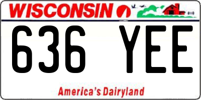 WI license plate 636YEE