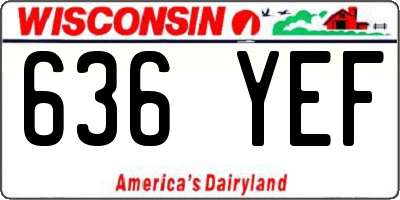 WI license plate 636YEF