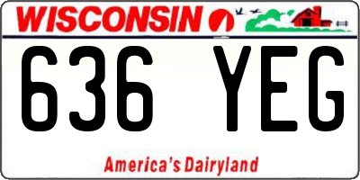 WI license plate 636YEG