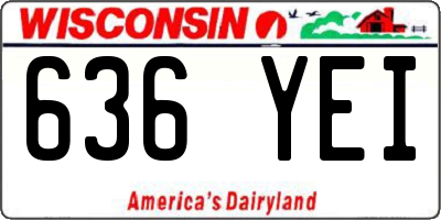 WI license plate 636YEI