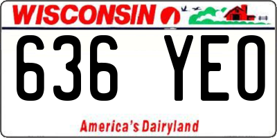 WI license plate 636YEO