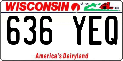WI license plate 636YEQ
