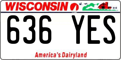 WI license plate 636YES