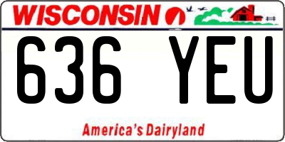 WI license plate 636YEU