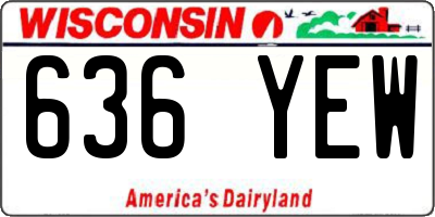 WI license plate 636YEW