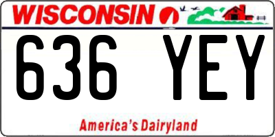 WI license plate 636YEY