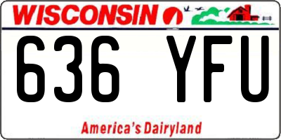 WI license plate 636YFU