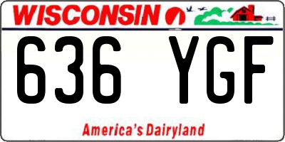 WI license plate 636YGF