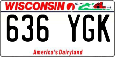 WI license plate 636YGK