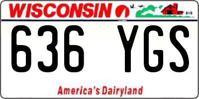 WI license plate 636YGS