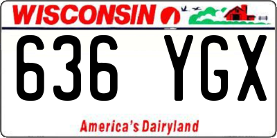 WI license plate 636YGX
