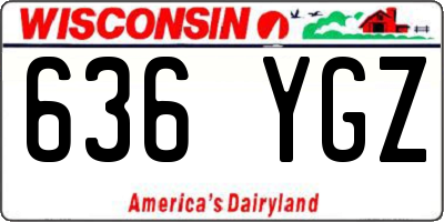 WI license plate 636YGZ