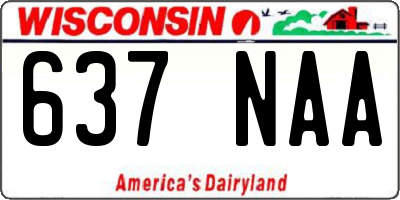 WI license plate 637NAA