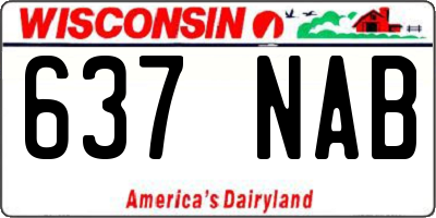 WI license plate 637NAB