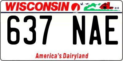 WI license plate 637NAE