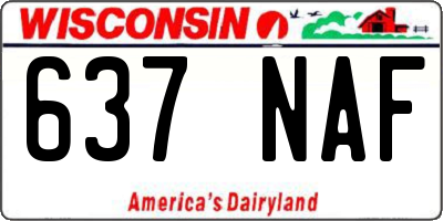 WI license plate 637NAF