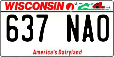 WI license plate 637NAO