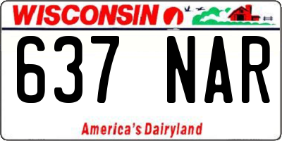 WI license plate 637NAR