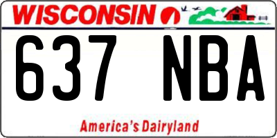 WI license plate 637NBA