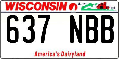 WI license plate 637NBB