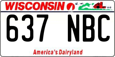 WI license plate 637NBC