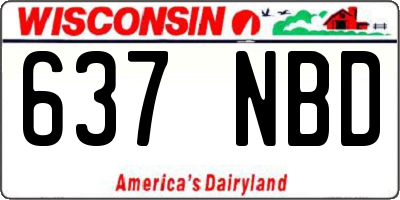 WI license plate 637NBD