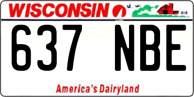 WI license plate 637NBE