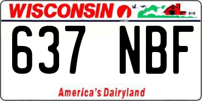WI license plate 637NBF