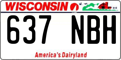 WI license plate 637NBH