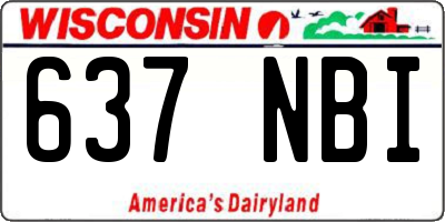 WI license plate 637NBI