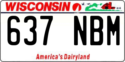 WI license plate 637NBM