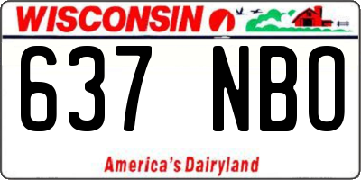WI license plate 637NBO