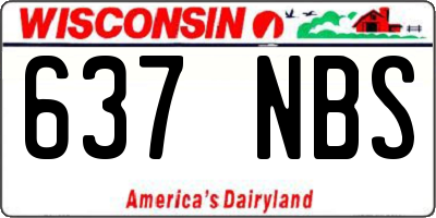 WI license plate 637NBS