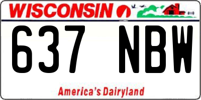 WI license plate 637NBW