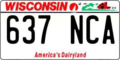 WI license plate 637NCA