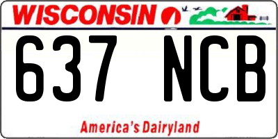 WI license plate 637NCB