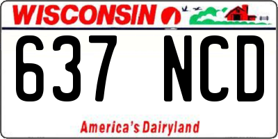 WI license plate 637NCD