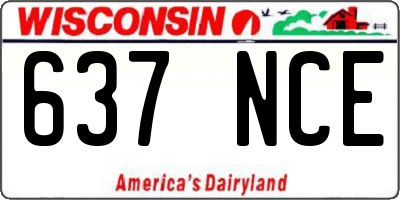 WI license plate 637NCE