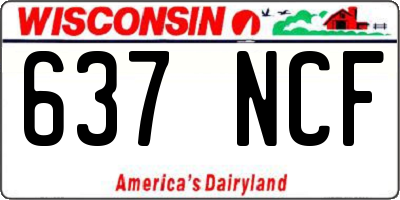 WI license plate 637NCF