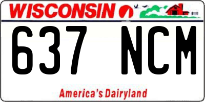 WI license plate 637NCM