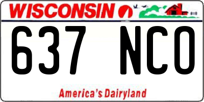 WI license plate 637NCO