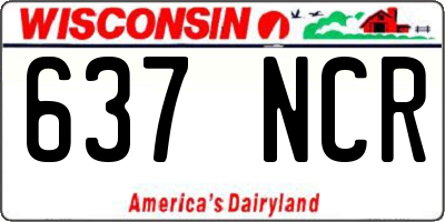 WI license plate 637NCR