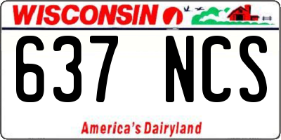 WI license plate 637NCS